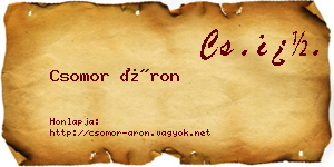 Csomor Áron névjegykártya